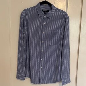 Mizzen+Main Light Blue Micro Dot Patterned Leeward Dress Shirt